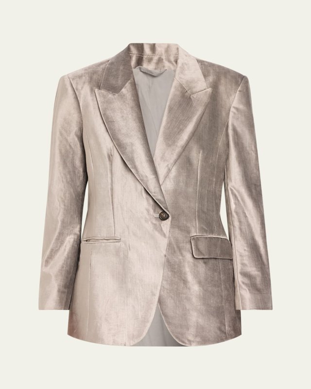 Sleek Velvet Suit Jacket