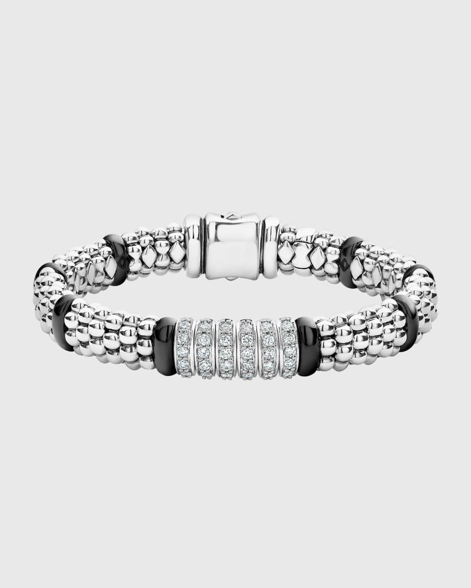 Black Caviar 6-Diamond Station Bracelet