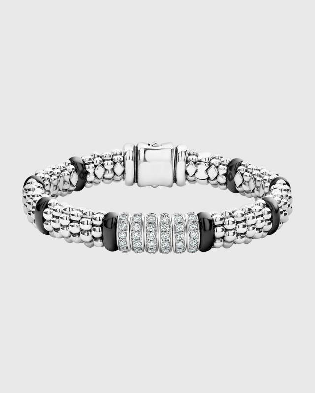 Black Caviar 6-Diamond Station Bracelet
