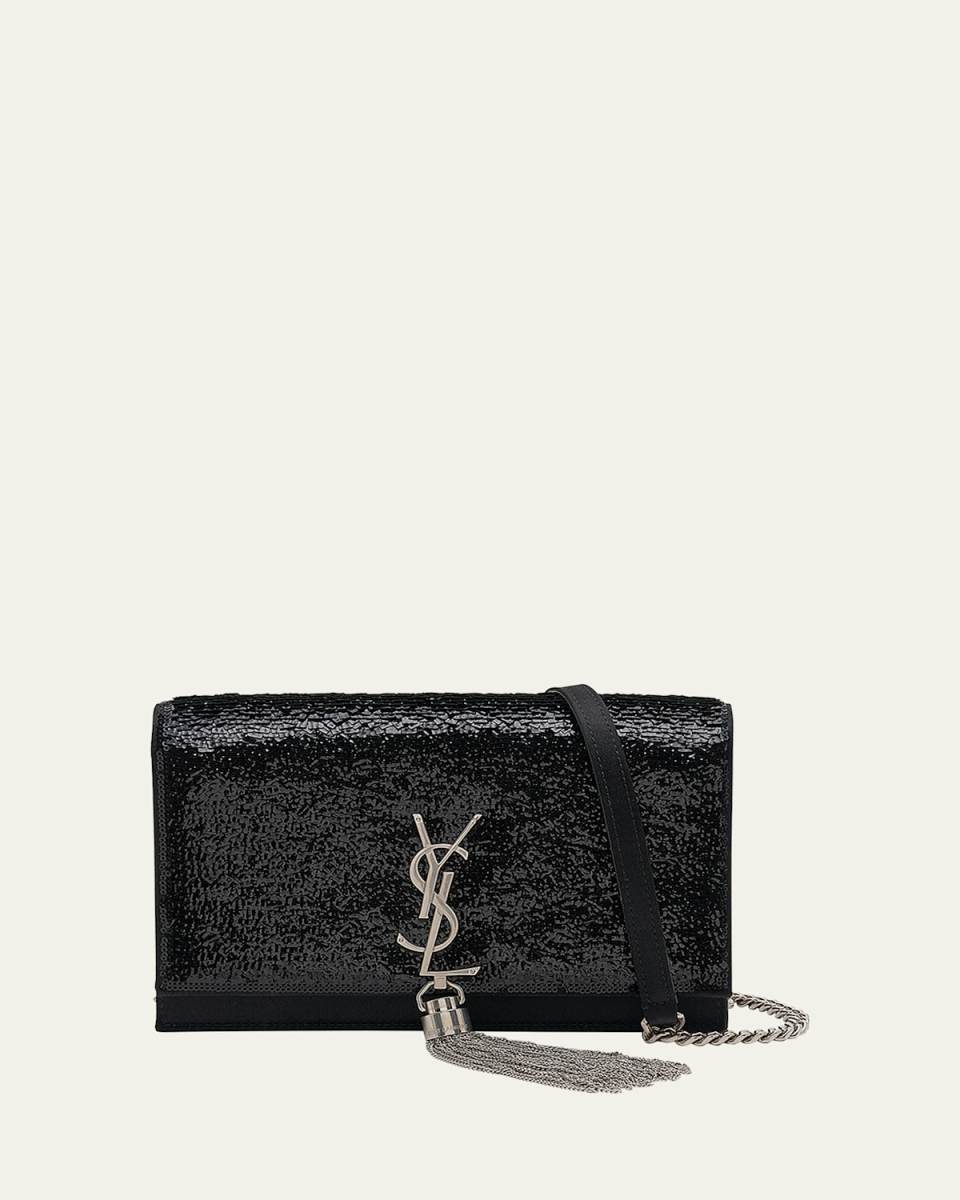 Kate Mini Tassel YSL Wallet on Chain in Sequins