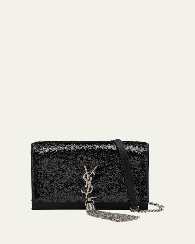 Kate Mini Tassel YSL Wallet on Chain in Sequins