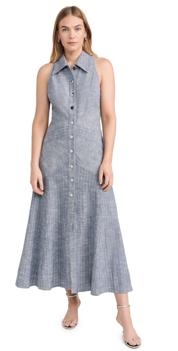 Ramy Brook Kiana Dress Light Indigo Cotton Stripe