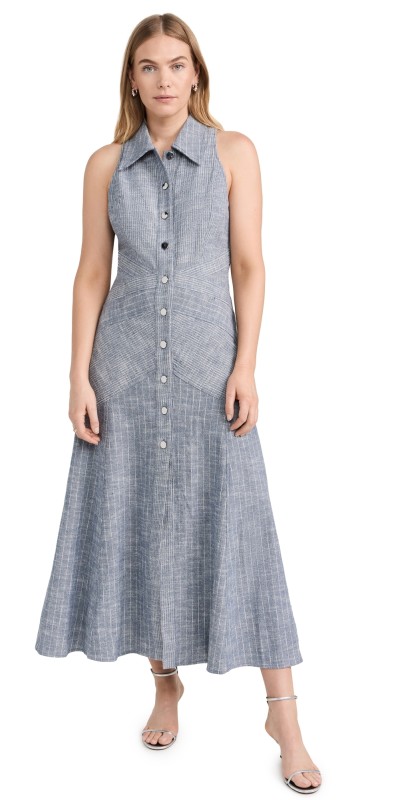 Ramy Brook Kiana Dress Light Indigo Cotton Stripe