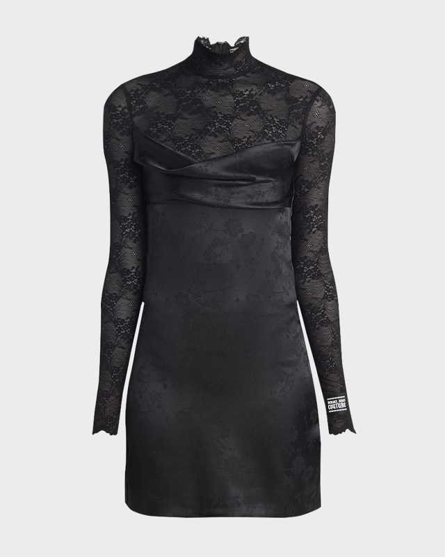 Combo Turtleneck Mini Dress