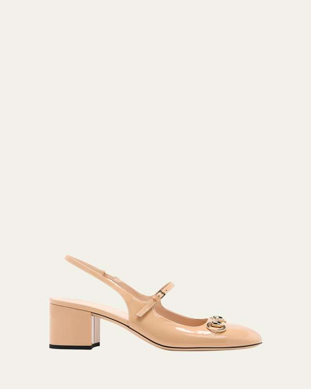 Lady Patent Bit Slingback Pumps