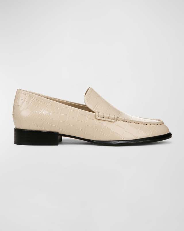 Naomi Croco Embossed Loafers