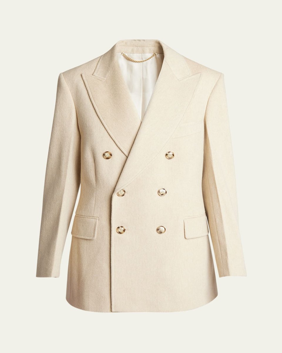 Double-Breasted Wool Cashmere Jacket