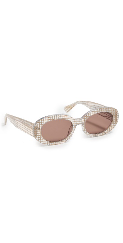 Lele Sadoughi Oceanside Oval Sunglasses Basketweav