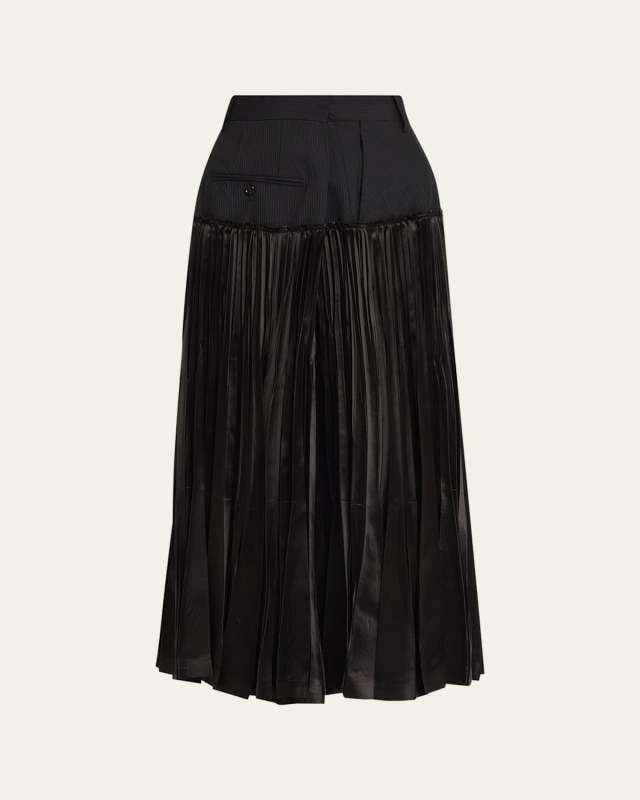Pleat Bottom Hybrid Skirt