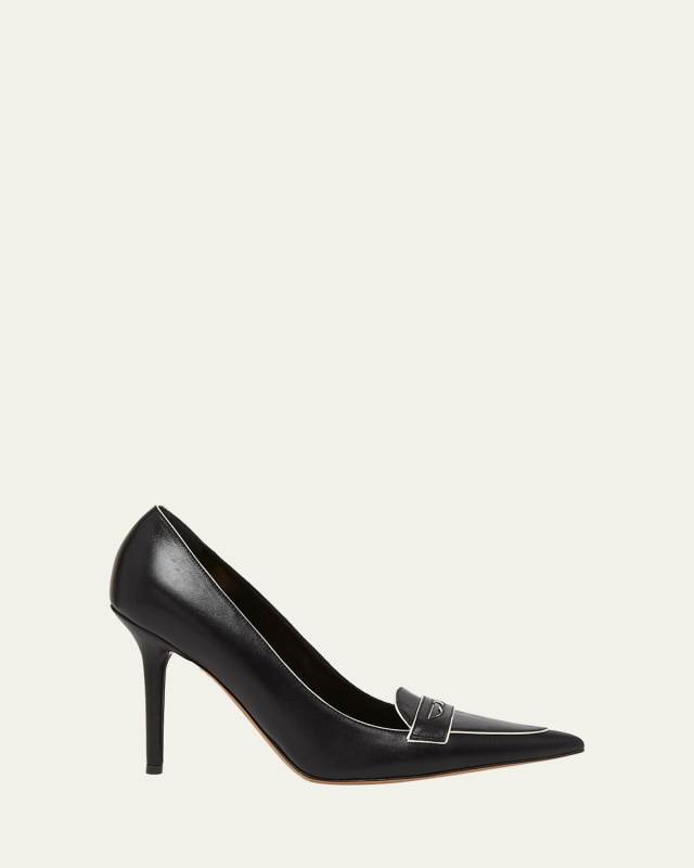 Capretto Bicolor Leather Loafer Pumps