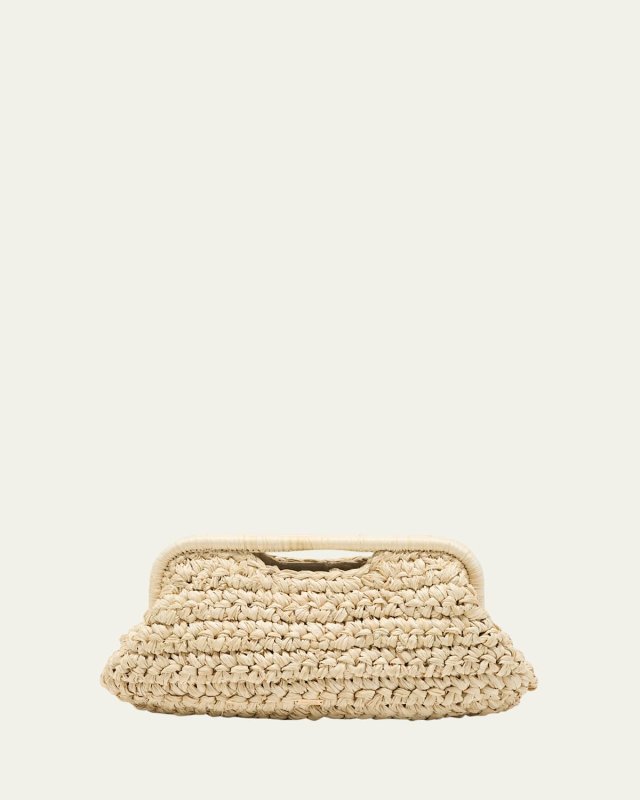 Aurora Large Raffia Clutch Bag