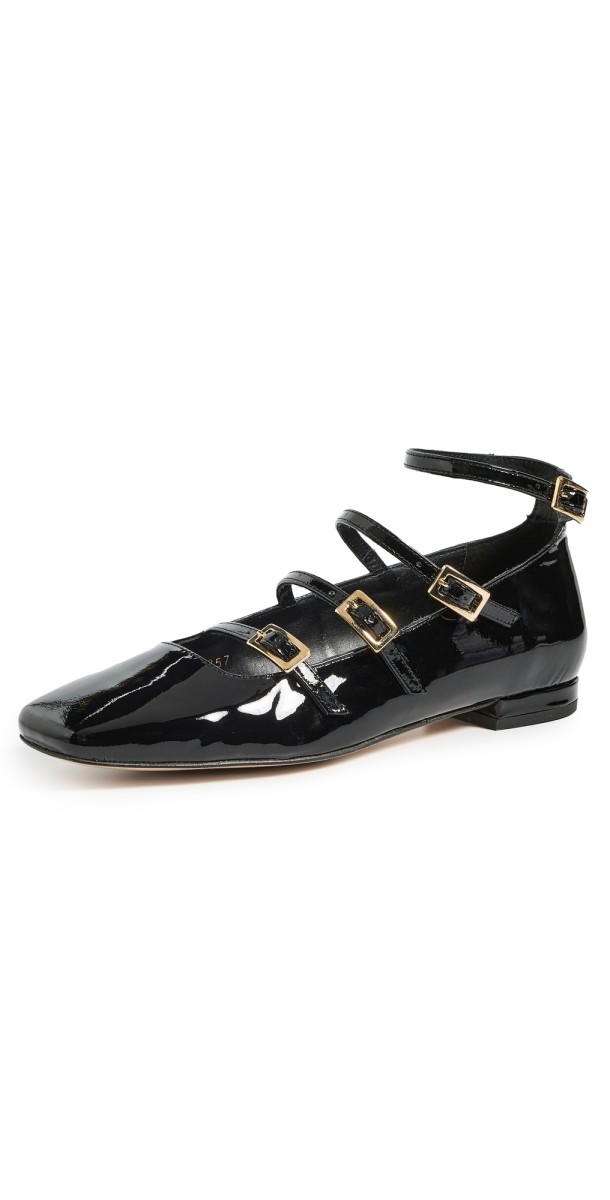 Alohas Luke Onix Black Leather Ballet Flats Onix Black