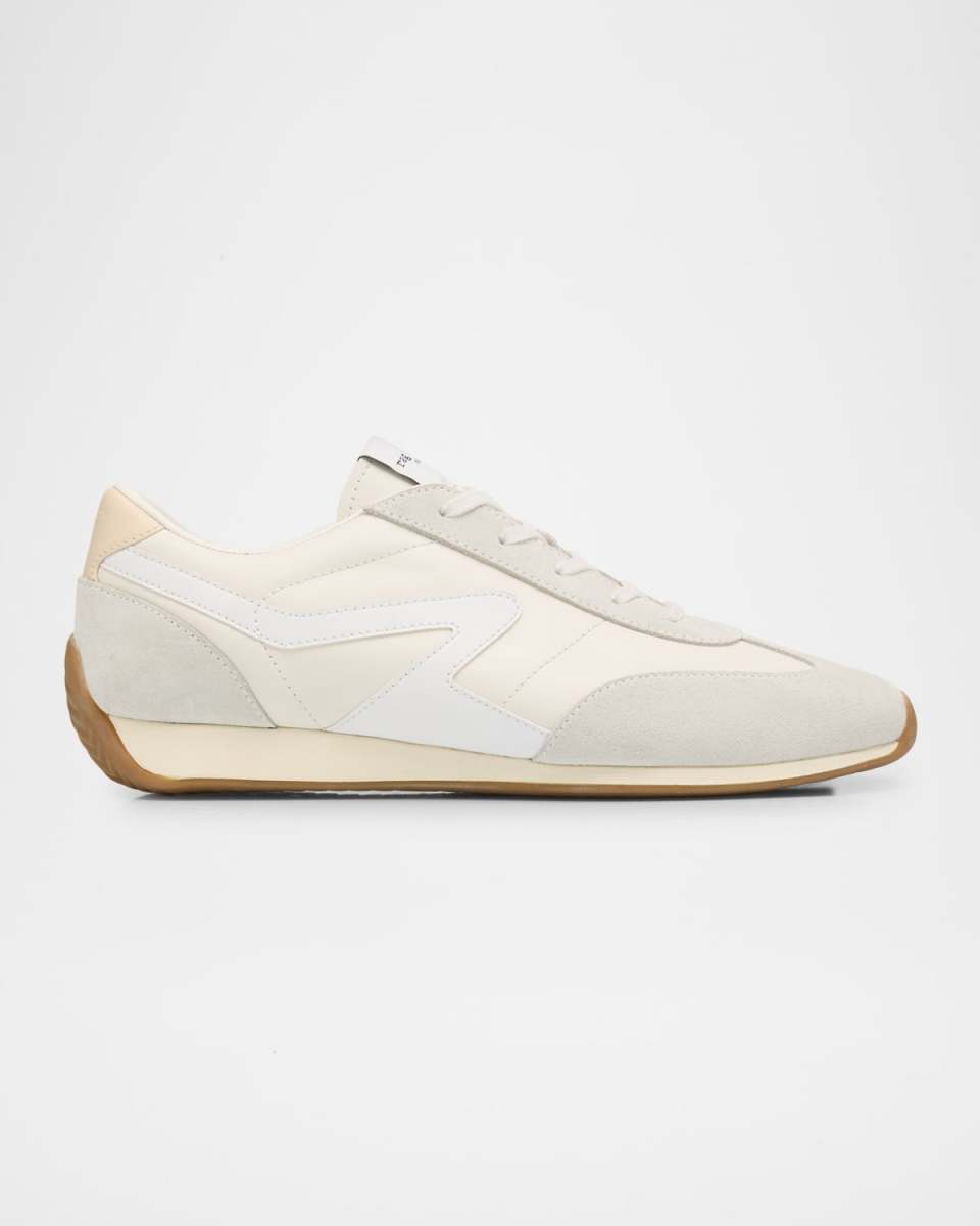 Retro Slim Mixed Leather Sneakers