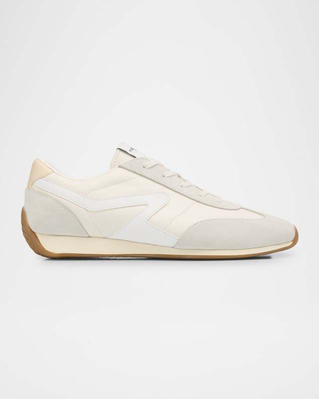 Retro Slim Mixed Leather Sneakers