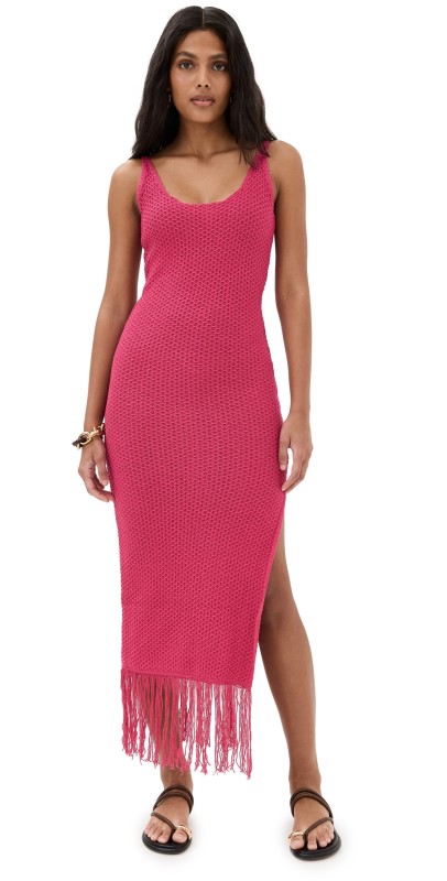 Moon River Crochet Dress Fuschia