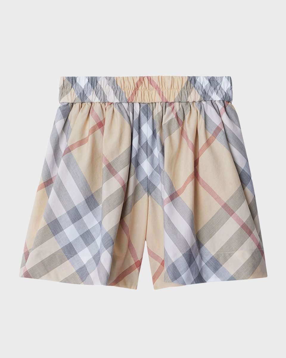 Girl's Marcy Check-Print Wide Leg Shorts, Size 3-14