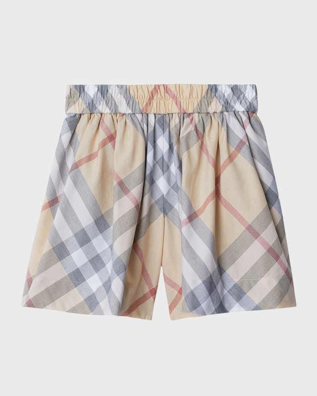 Girl's Marcy Check-Print Wide Leg Shorts, Size 3-14