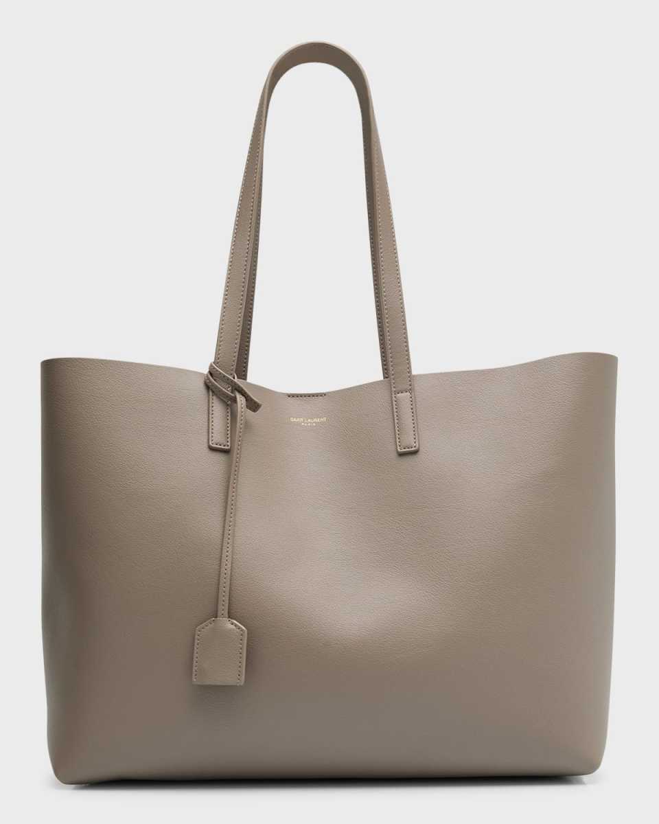 Shopping Bag East-West Tote in Smooth Leather