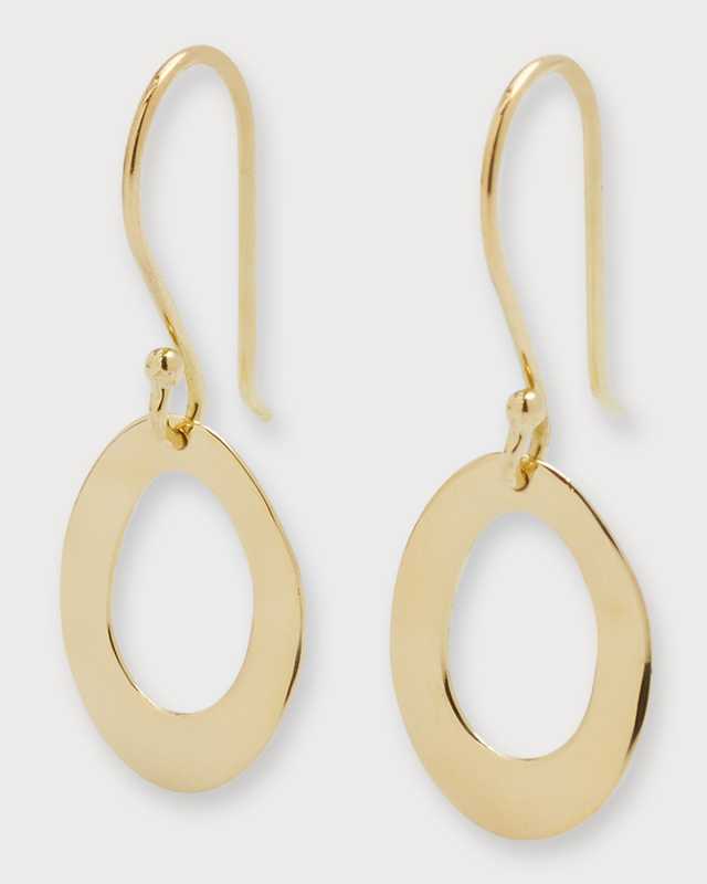 Mini Wavy Oval Earrings in 18K Gold
