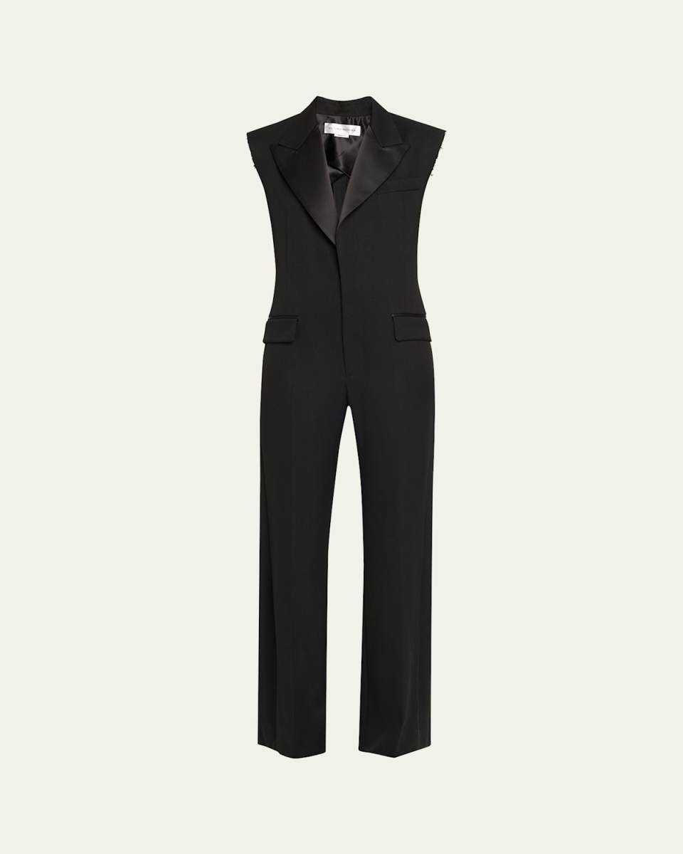 Tuxedo Straight-Leg Jumpsuit