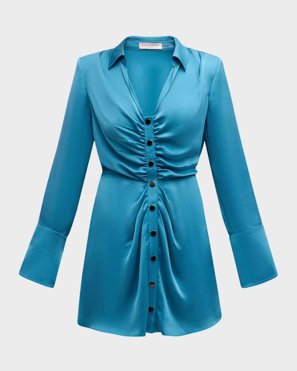 Katelyn Satin Mini Shirtdress