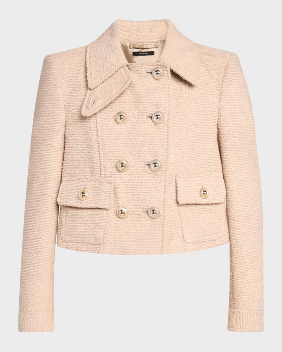 Virgin Wool Boucle Double-Breasted Chasseur Jacket
