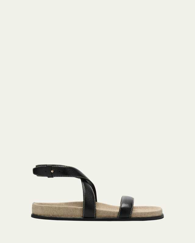 Leather Ankle-Strap Sandals