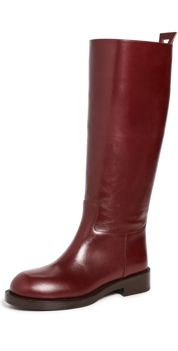 rabanne Boots in Smooth Leather Bordeaux
