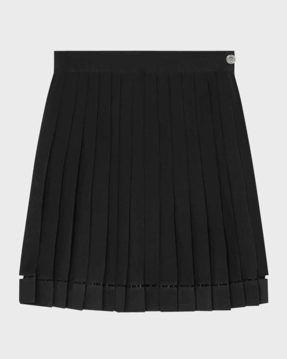 Pleated Silk Georgette Mini Skirt