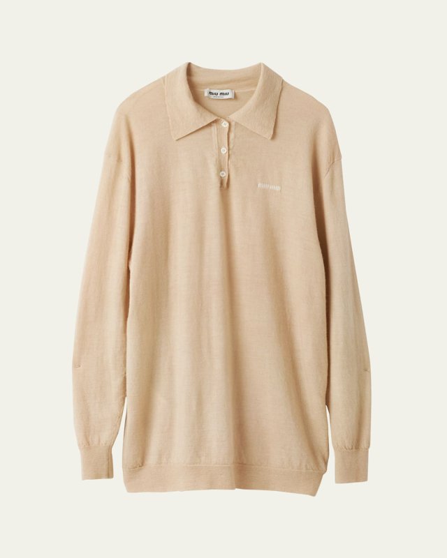 Oversized Cashmere Polo Shirt