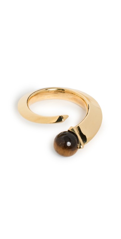 Third Crown Bizote Wrap Ring Tigers Eye/Gold