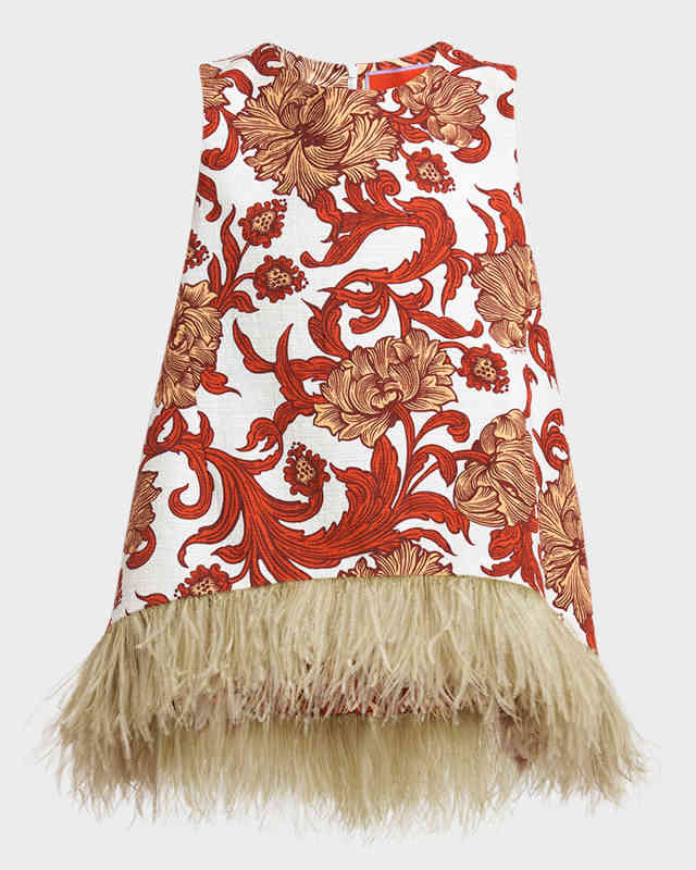 La Scala Sleeveless Feather-Hem Top