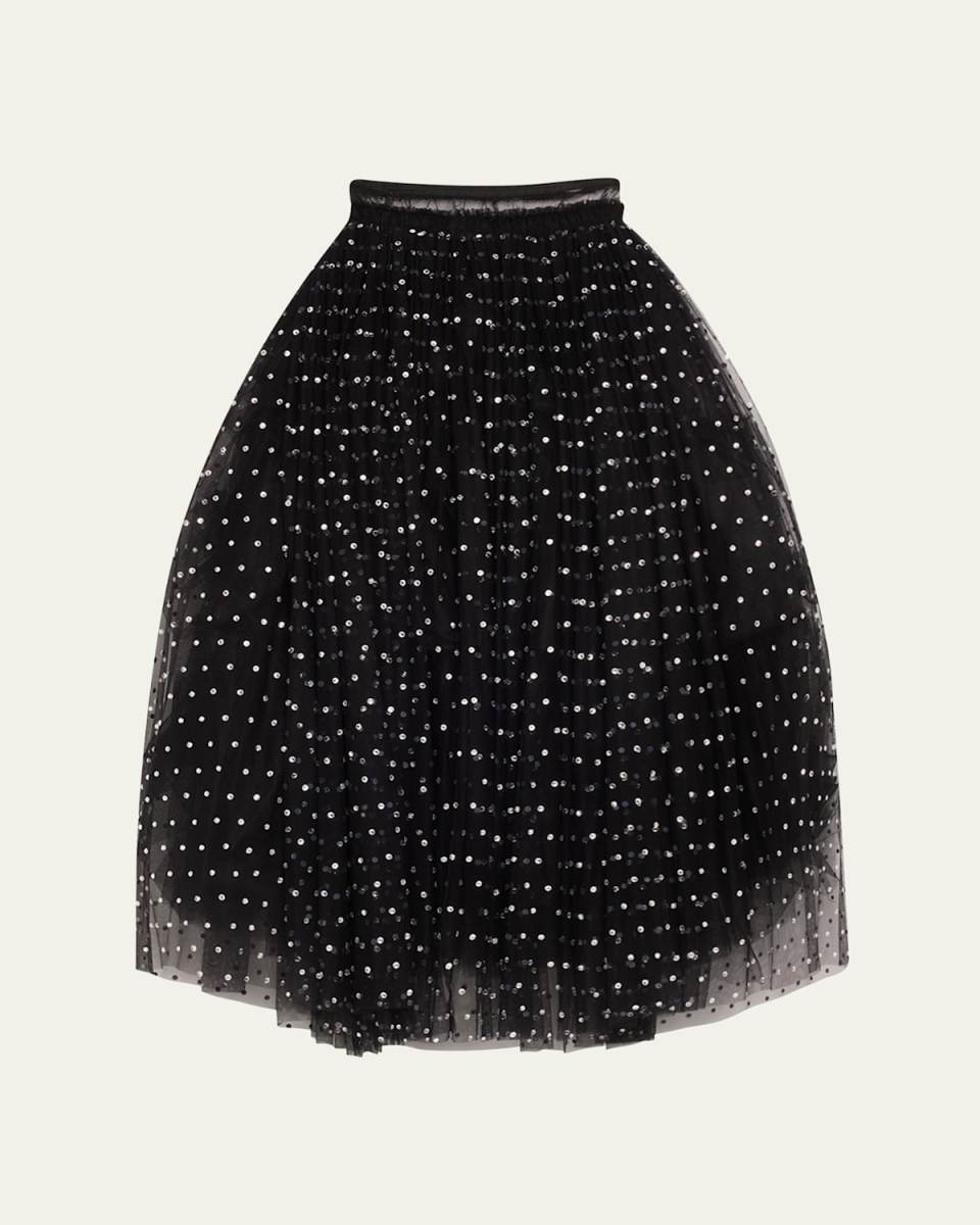 Long Tulle Crystal Skirt