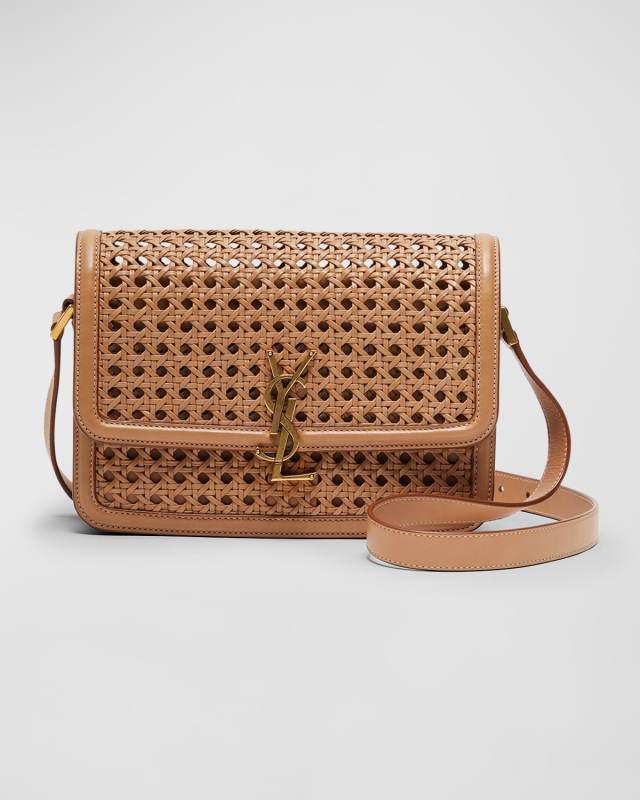 Solferino Medium YSL Crossbody Bag in Cane Work Leather