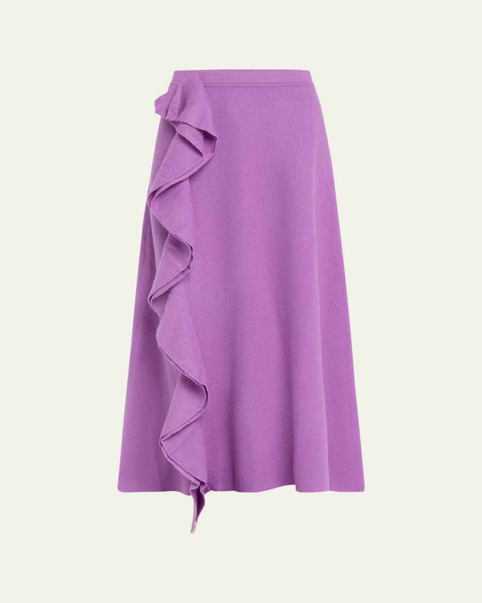 Mireya Ruffled Wool Maxi Skirt