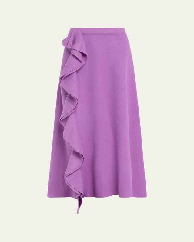 Mireya Ruffled Wool Maxi Skirt
