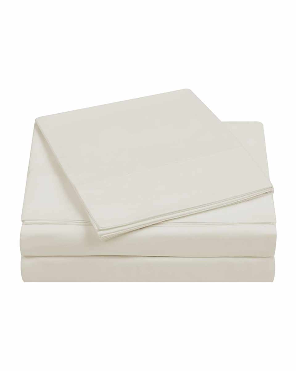 4-Piece 400-Thread Count Percale Full Sheet Set, Vanilla Ice