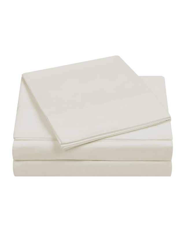 4-Piece 400-Thread Count Percale Full Sheet Set, Vanilla Ice