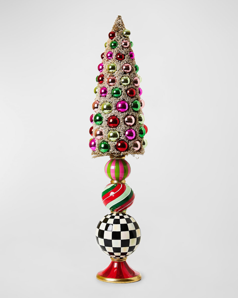 Granny Kitsch Medium Bottle Brush Pedestal Christmas Tree