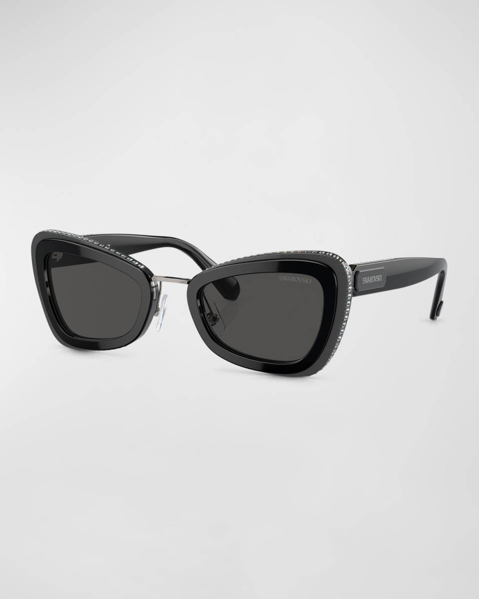 Pavé Acetate Cat-Eye Sunglasses