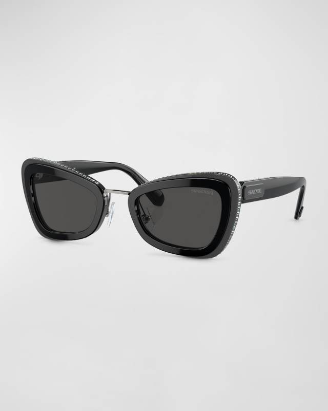 Pavé Acetate Cat-Eye Sunglasses