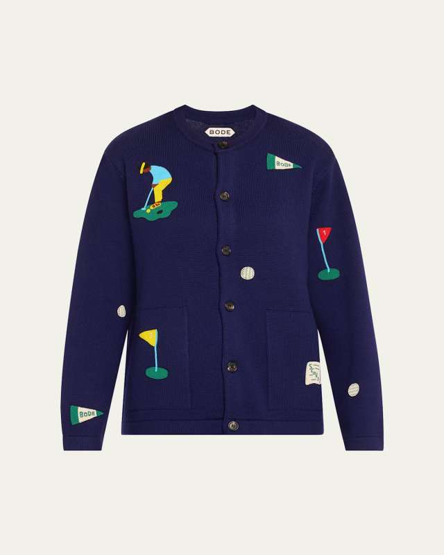 Golf Beaded Wool Cardigan