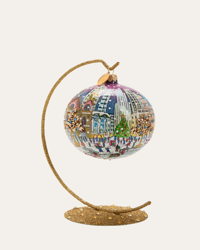 Christmas on Fifth Ave Ball Glass Ornament
