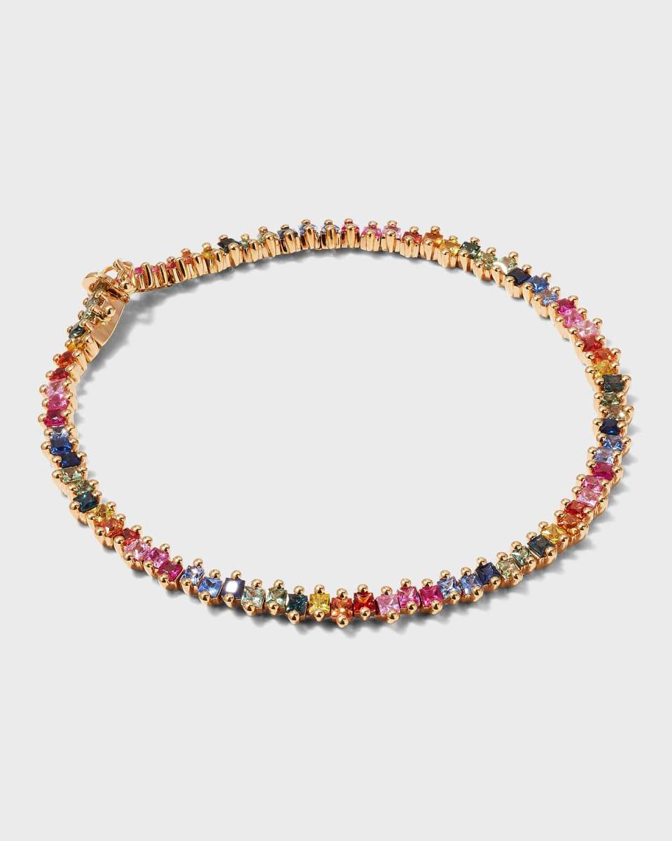Rose Gold Medium Princess-Cut Bracelet