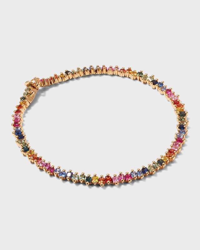 Rose Gold Medium Princess-Cut Bracelet