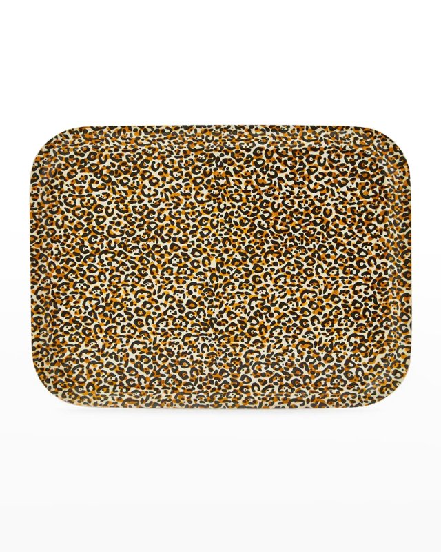 Creatures of Curiosity Leopard Print Birch Serving Tray