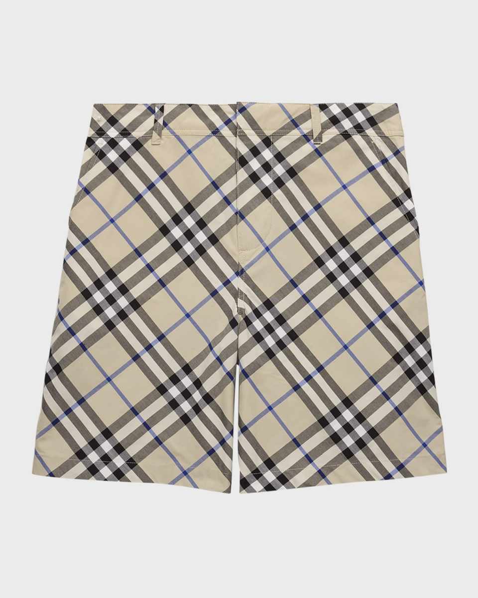 Boy's Oscar Check-Print Shorts, Size 3-14