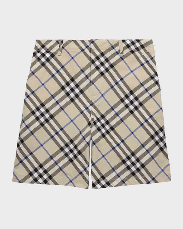 Boy's Oscar Check-Print Shorts, Size 3-14
