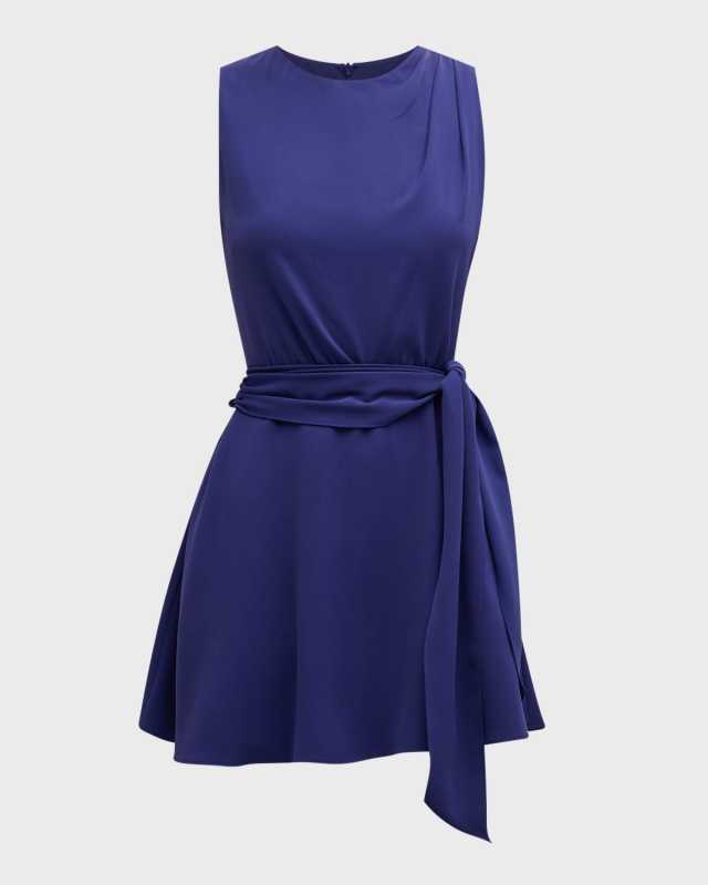 Emsley Sleeveless Tie-Waist Mini Dress