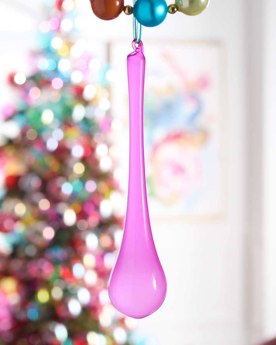 Bubblegum Teardrop Ornament, Fuschia